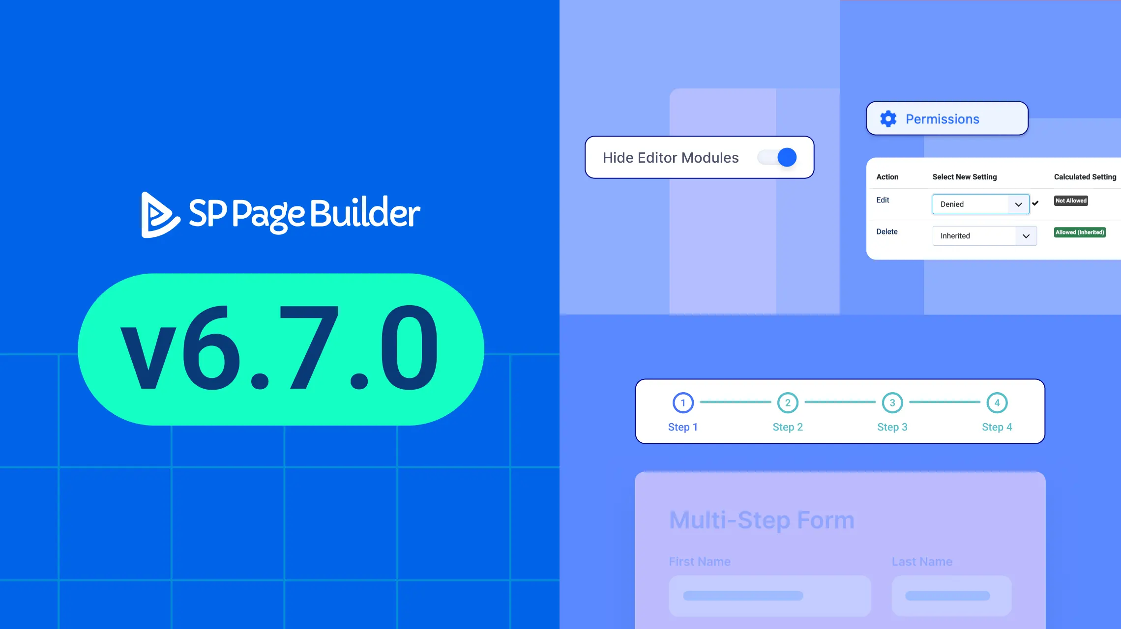 SP Page Builder v6.7.0: Multi-Step Support in Form Builder, ACL Settings in Dynamic Content, & More
